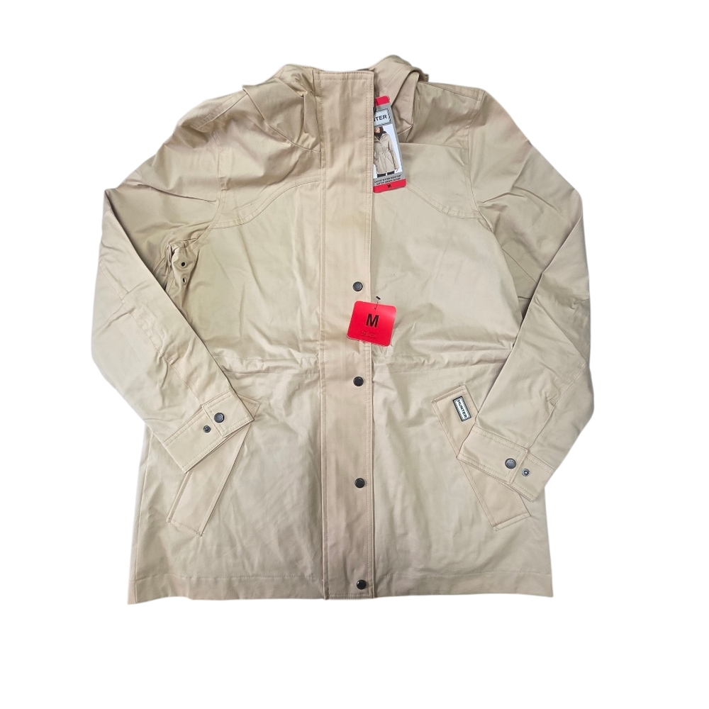 Women's Hunter Rain Jacket Water Resistant Cotton Smock Black Size M NWT - Picture 3 of 7